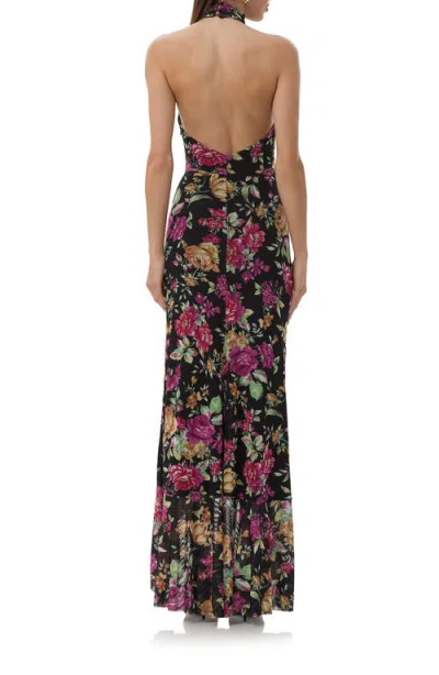 Afrm Mirella High-low Mesh Halter Dress
