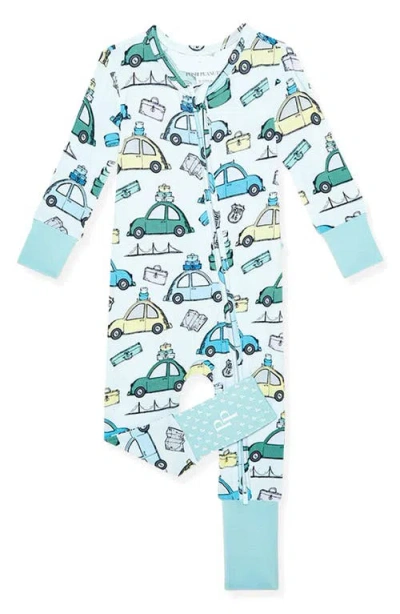Posh Peanut Travel Bug Print Fitted Convertible Footie Pajamas