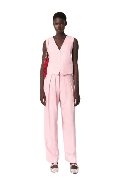 Maje Womens V-neck Woven Waistcoat Roses