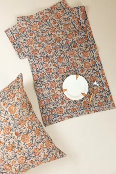 Ninéh Sunset Horizon Kalamkari Handcrafted Pillow