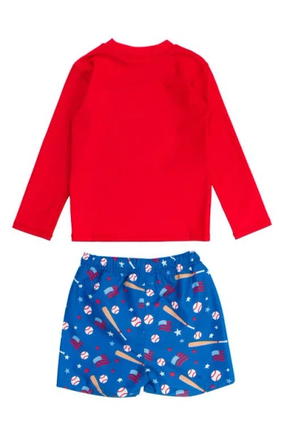 Ruggedbutts Play Ball Long Sleeve Two-piece Rashguard Swimsuit