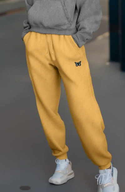 Dalix Womens Butterfly Midweight Fleece Washed Jogger Pant