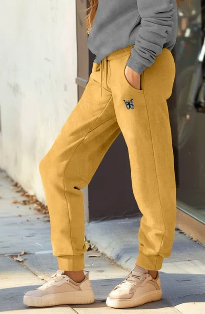 Dalix Womens Butterfly Midweight Fleece Washed Jogger Pant
