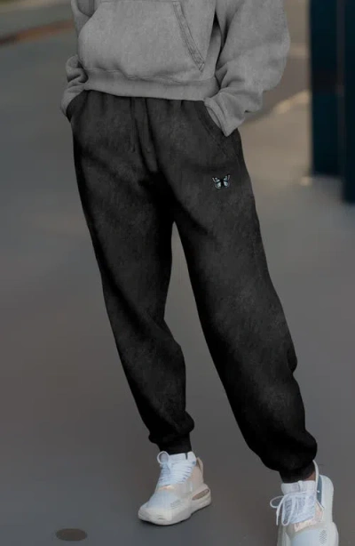 Dalix Womens Butterfly Midweight Fleece Washed Jogger Pant