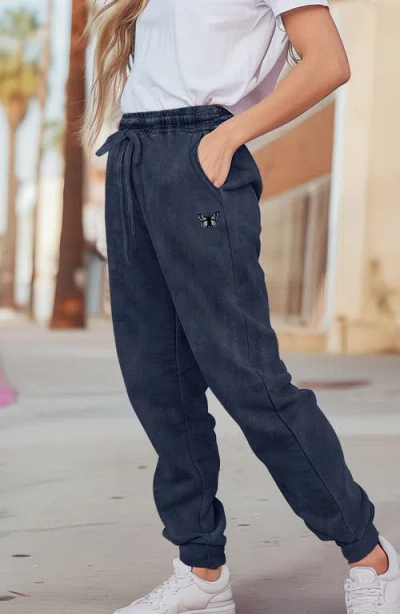 Dalix Womens Butterfly Midweight Fleece Washed Jogger Pant