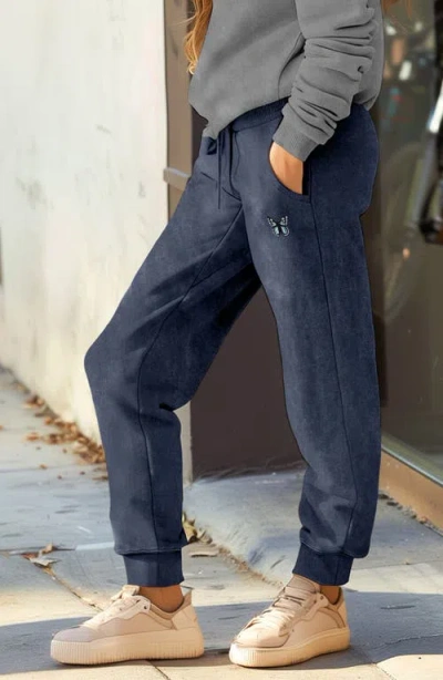 Dalix Womens Butterfly Midweight Fleece Washed Jogger Pant