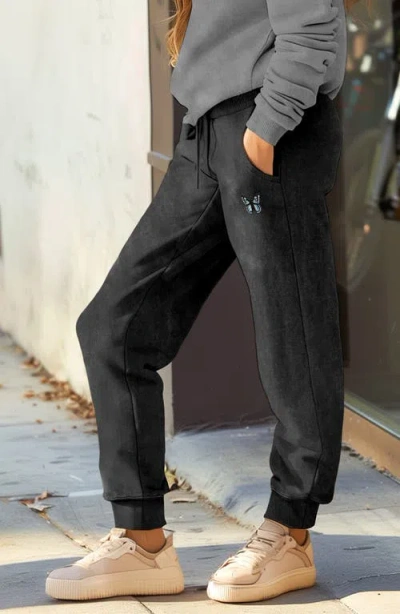 Dalix Womens Butterfly Midweight Fleece Washed Jogger Pant