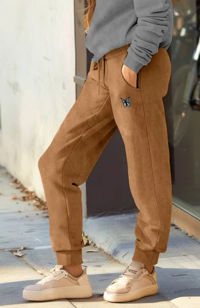 Dalix Womens Butterfly Midweight Fleece Washed Jogger Pant