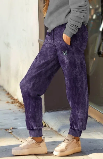Dalix Womens Butterfly Midweight Fleece Washed Jogger Pant
