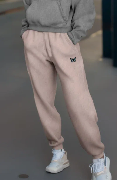 Dalix Womens Butterfly Midweight Fleece Washed Jogger Pant