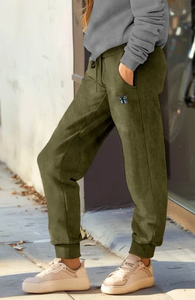 DALIX DALIX WOMENS BUTTERFLY MIDWEIGHT FLEECE WASHED JOGGER PANT 