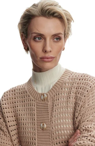 Varley Kris Relaxed Fit Knit Cardigan Light Taupe In Neutral