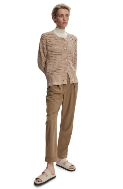 Varley Kris Relaxed Fit Knit Cardigan Light Taupe In Neutral