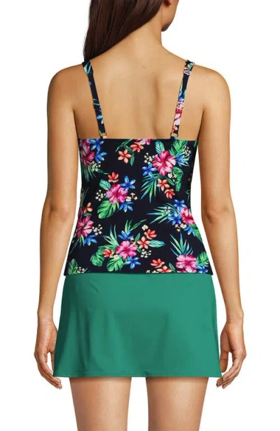 Lands' End D-cup V-neck Wrap Underwire Tankini Top Swimsuit