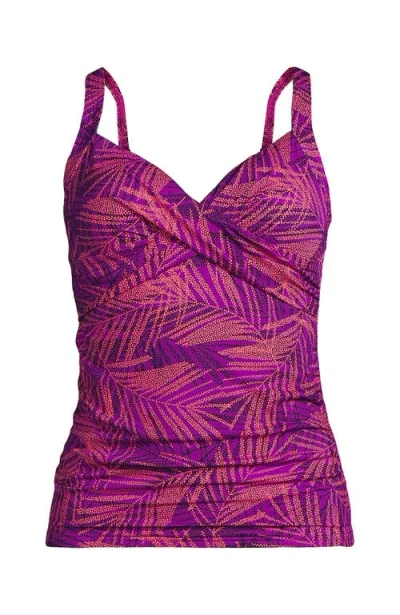 Lands' End D-cup V-neck Wrap Underwire Tankini Top Swimsuit