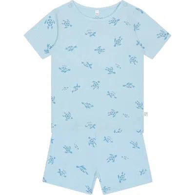 Mori Turtle Print Fitted Two-piece Short Pajamas