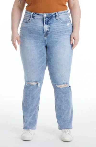 Bayeas Ally High Waist Distressed Straight Leg Jeans