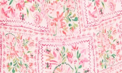 Cece Floral Stamp Print Linen Blend Maxi Dress