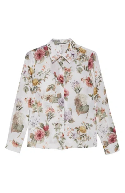 Alice And Olivia Alice + Olivia Printed Silk Shirt