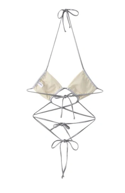Lechery ® Lustrous Ruched Crisscross Wrap Bikini Top