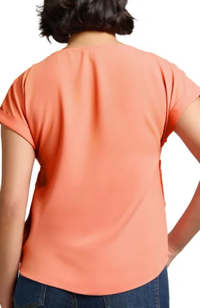 Jones New York Side Button Detail Crepe Top