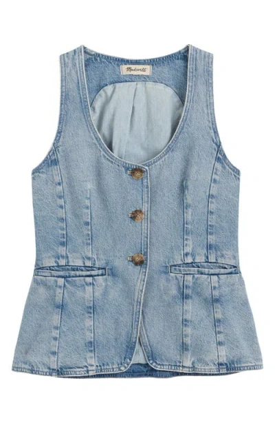 Madewell Denim Scoop Neck Vest In Edmonson Wash Edmonson Wash