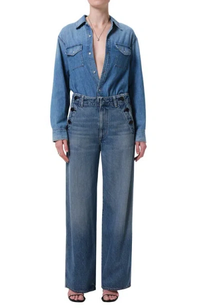 Citizens Of Humanity Boardwalk Rigid High-rise Wide-leg Jeans In Blue