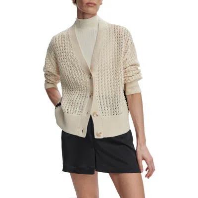 Varley Astell Relaxed Knit Cardigan In White