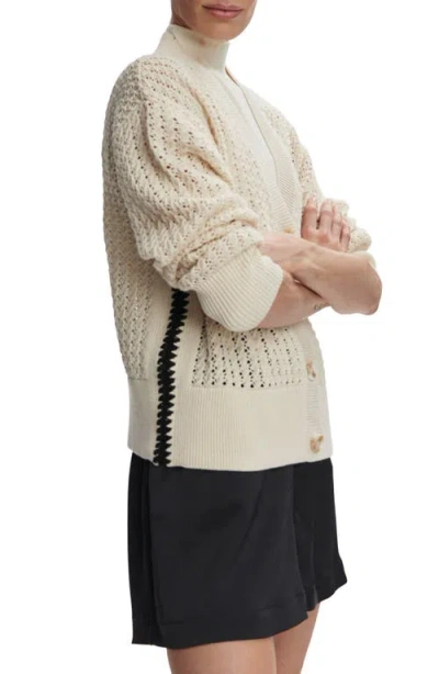 Varley Astell Relaxed Knit Cardigan In White