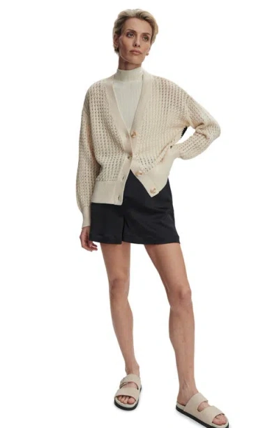 Varley Astell Relaxed Knit Cardigan In White
