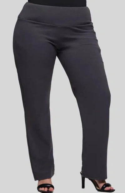 24seven Comfort Apparel High Waist Straight Leg Pants