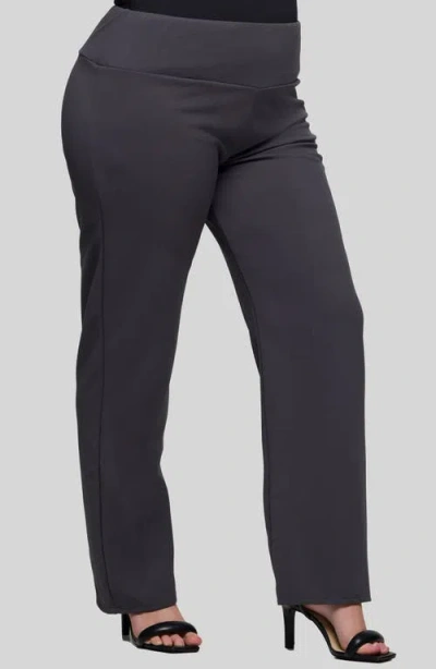 24seven Comfort Apparel High Waist Straight Leg Pants