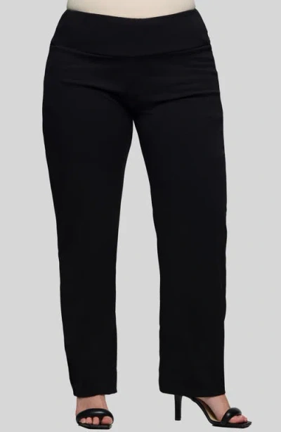 24seven Comfort Apparel High Waist Straight Leg Pants