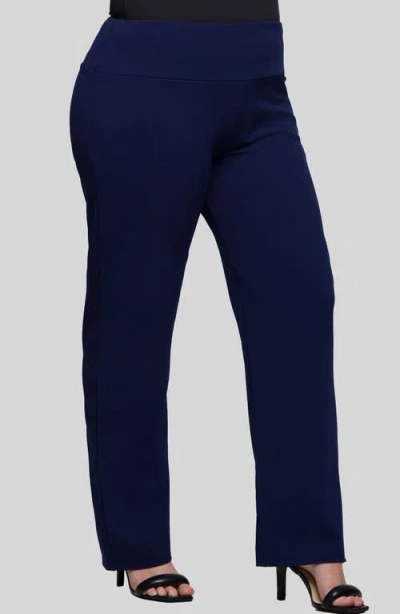 24seven Comfort Apparel High Waist Straight Leg Pants