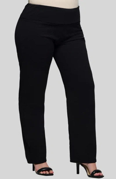 24seven Comfort Apparel High Waist Straight Leg Pants