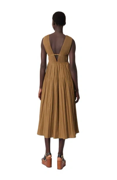 Maje Jewellery Neckline Pleated Dress