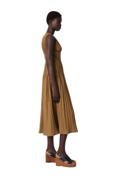 Maje Jewellery Neckline Pleated Dress