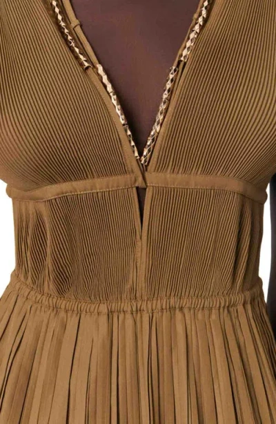 Maje Jewellery Neckline Pleated Dress