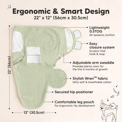 Keababies 3-pack Soothe (wren) Swaddle Wraps