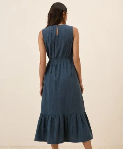 Pact Organic Cotton Coastal Double Gauze Tiered Midi Dress