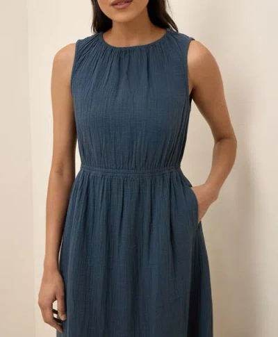 Pact Organic Cotton Coastal Double Gauze Tiered Midi Dress