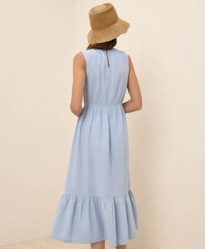 Pact Organic Cotton Coastal Double Gauze Tiered Midi Dress
