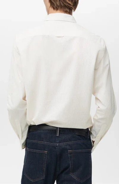 Mango Regular Fit Stripe Seersucker Button-up Shirt