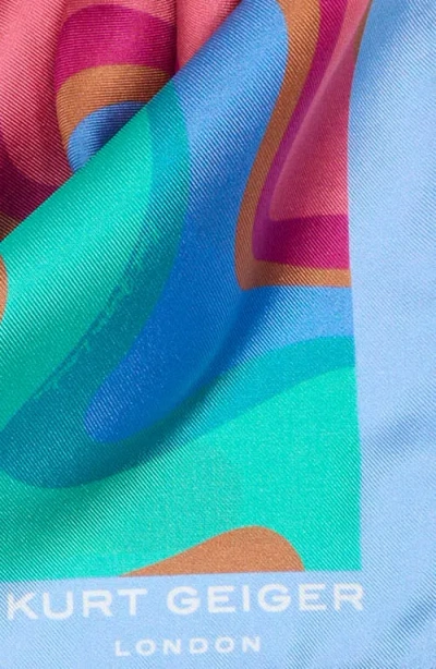 Kurt Geiger London Wavy Stripe Print Silk Square Scarf