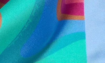 Kurt Geiger London Wavy Stripe Print Silk Square Scarf