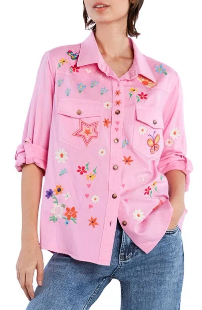 Billy T Sketchbook Embroidered Denim Shirt