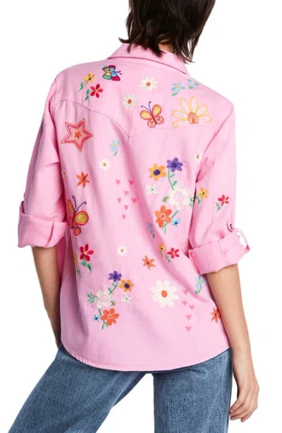 Billy T Sketchbook Embroidered Denim Shirt