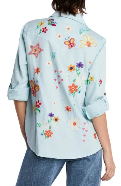 Billy T Sketchbook Embroidered Denim Shirt