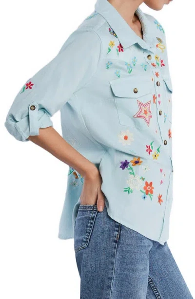 Billy T Sketchbook Embroidered Denim Shirt