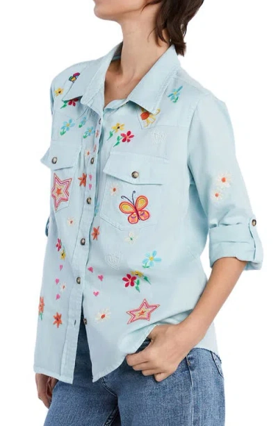 Billy T Sketchbook Embroidered Denim Shirt
